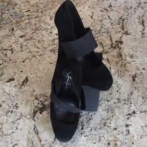 Jessica Simpson Black Velour 4” Heels